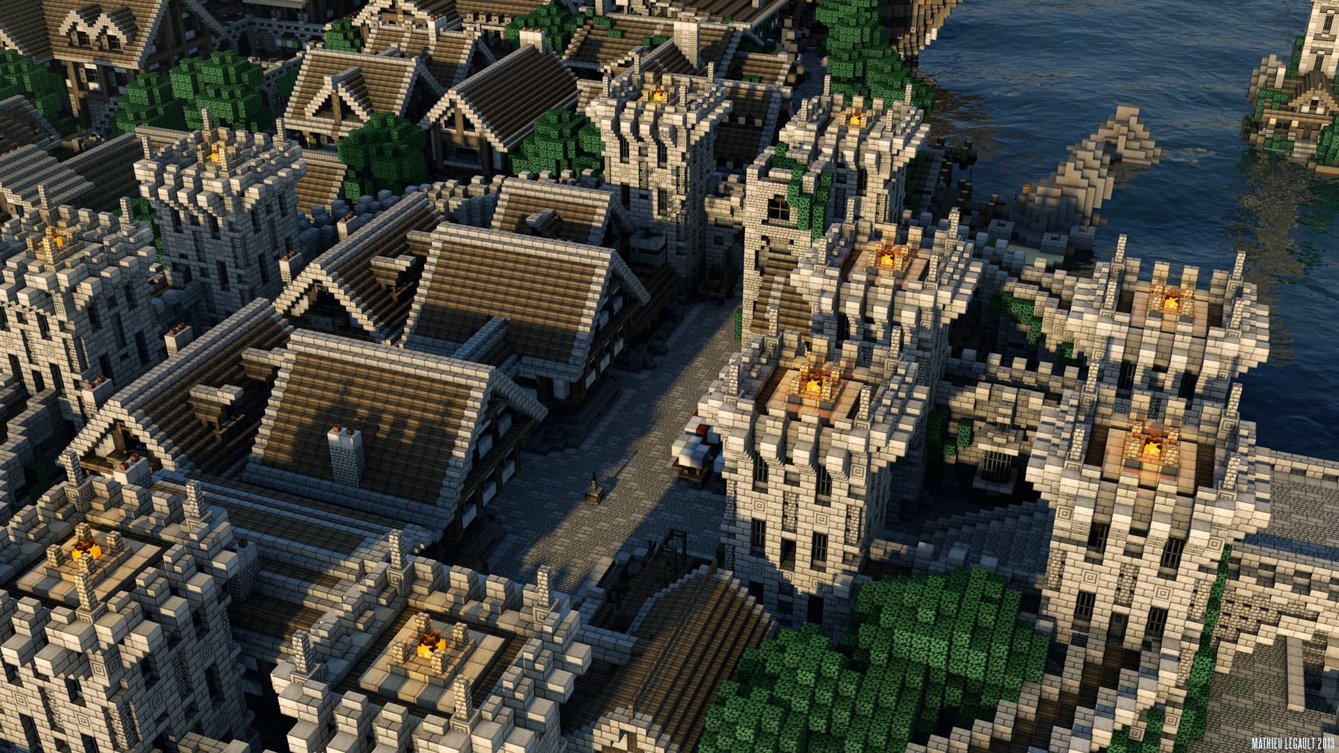 Minecraft Castle Render mathieu legault cinema 4d the chunk reinhart